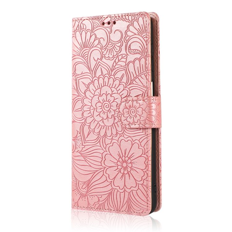 Peňaženkové puzdro Embossing Pattern Slnečnica ružové – Samsung Galaxy A12 / M12 | Kryty na mobil Kryty na mobil | Peňaženkové puzdro Embossing Pattern Slnečnica ružové – Samsung Galaxy A12 / M12 | Kryty na mobil