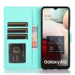 Kryty na mobil | Peňaženkové puzdro Embossing Pattern Slnečnica zelené – Samsung Galaxy A12 / M12 | Kryty na mobil