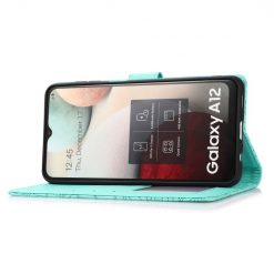 Kryty na mobil | Peňaženkové puzdro Embossing Pattern Slnečnica zelené – Samsung Galaxy A12 / M12 | Kryty na mobil