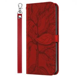 Kryty na mobil | Peňaženkové puzdro Embossing Pattern Strom červené – Samsung Galaxy A12 / M12 | Kryty na mobil