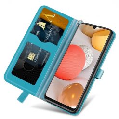 Kryty na mobil | Peňaženkové puzdro Embossing Pattern Strom modré – Samsung Galaxy A12 / M12 | Kryty na mobil