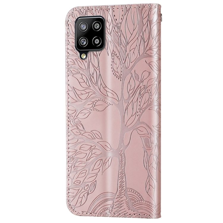 Peňaženkové puzdro Embossing Pattern Strom ružové – Samsung Galaxy A12 / M12 | Kryty na mobil Kryty na mobil | Peňaženkové puzdro Embossing Pattern Strom ružové – Samsung Galaxy A12 / M12 | Kryty na mobil