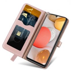 Peňaženkové puzdro Embossing Pattern Strom ružové – Samsung Galaxy A12 / M12 | Kryty na mobil Kryty na mobil | Peňaženkové puzdro Embossing Pattern Strom ružové – Samsung Galaxy A12 / M12 | Kryty na mobil