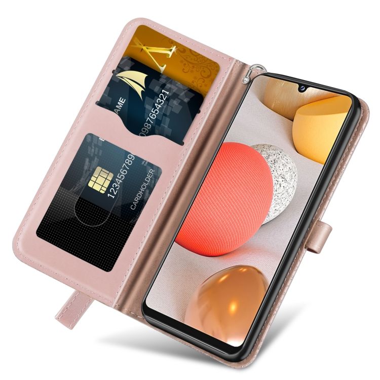 Peňaženkové puzdro Embossing Pattern Strom ružové – Samsung Galaxy A12 / M12 | Kryty na mobil Kryty na mobil | Peňaženkové puzdro Embossing Pattern Strom ružové – Samsung Galaxy A12 / M12 | Kryty na mobil