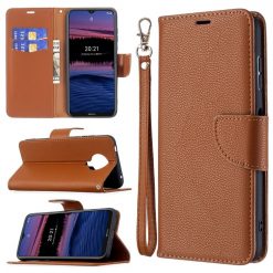 Peňaženkové puzdro Fancy Litchi hnedé – Nokia G10 / G20 | Kryty na mobil Kryty na mobil | Peňaženkové puzdro Fancy Litchi hnedé – Nokia G10 / G20 | Kryty na mobil