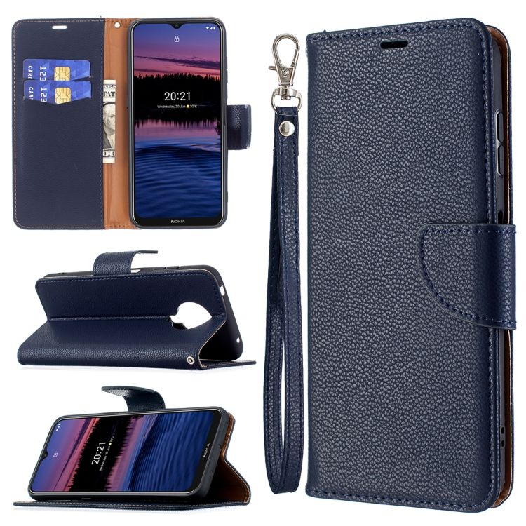 Peňaženkové puzdro Fancy Litchi modré – Nokia G10 / G20 | Kryty na mobil Kryty na mobil | Peňaženkové puzdro Fancy Litchi modré – Nokia G10 / G20 | Kryty na mobil