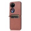 Kryty na mobil | Peňaženkové puzdro Lambskin Texture zelené – Huawei P50 Pocket | Kryty na mobil