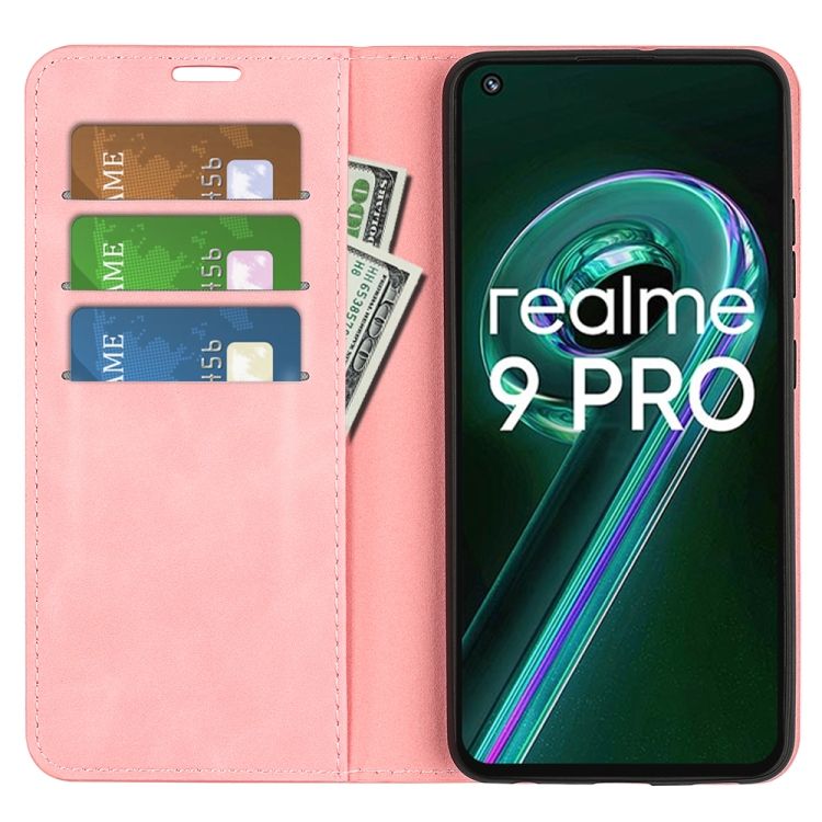 Peňaženkové puzdro Magnetic smooth case ružové – Realme 9 5G / 9 Pro | Kryty na mobil Kryty na mobil | Peňaženkové puzdro Magnetic smooth case ružové – Realme 9 5G / 9 Pro | Kryty na mobil
