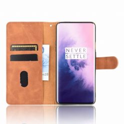Kryty na mobil | Peňaženkové puzdro Solid hnedé – OnePlus 7 Pro | Kryty na mobil