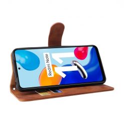 Kryty na mobil | Peňaženkové puzdro Solid hnedé – Xiaomi Redmi Note 11 (4G) / Note 11S | Kryty na mobil