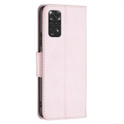 Kryty na mobil | Peňaženkové puzdro Fancy Litchi bledoružové – Xiaomi Redmi Note 11 (4G) / 11S | Kryty na mobil