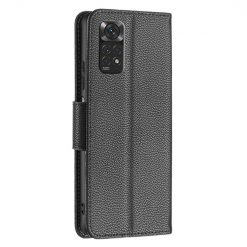 Kryty na mobil | Peňaženkové puzdro Fancy Litchi čierne – Xiaomi Redmi Note 11 (4G) / 11S | Kryty na mobil