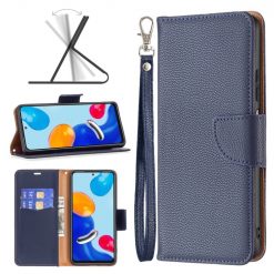 Peňaženkové puzdro Fancy Litchi modré – Xiaomi Redmi Note 11 (4G) / 11S | Kryty na mobil Kryty na mobil | Peňaženkové puzdro Fancy Litchi modré – Xiaomi Redmi Note 11 (4G) / 11S | Kryty na mobil