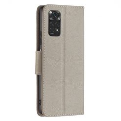 Peňaženkové puzdro Fancy Litchi sivé – Xiaomi Redmi Note 11 (4G) / 11S | Kryty na mobil Kryty na mobil | Peňaženkové puzdro Fancy Litchi sivé – Xiaomi Redmi Note 11 (4G) / 11S | Kryty na mobil