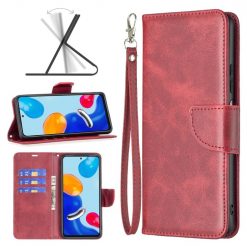 Kryty na mobil | Peňaženkové Puzdro Retro Lambskin Červené – Xiaomi Redmi Note 11 (4G) / 11S | Kryty na mobil