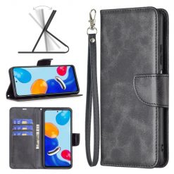 Kryty na mobil | Peňaženkové puzdro Retro Lambskin čierne – Xiaomi Redmi Note 11 (4G) / 11S | Kryty na mobil