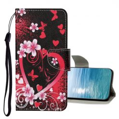 Kryty na mobil | Knižkové puzdro Trendy Cross case Červené srdce – Xiaomi Redmi 10C | Kryty na mobil