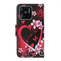 Kryty na mobil | Knižkové puzdro Trendy Cross case Červené srdce – Xiaomi Redmi 10C | Kryty na mobil