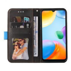 Peňaženkové puzdro Stitching čierno-modré – Xiaomi Redmi 10C | Kryty na mobil Kryty na mobil | Peňaženkové puzdro Stitching čierno-modré – Xiaomi Redmi 10C | Kryty na mobil