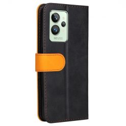 Peňaženkové puzdro Stitching čierno-oranžové – Realme GT 2 Pro | Kryty na mobil Kryty na mobil | Peňaženkové puzdro Stitching čierno-oranžové – Realme GT 2 Pro | Kryty na mobil