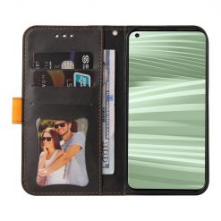 Peňaženkové puzdro Stitching čierno-oranžové – Realme GT 2 Pro | Kryty na mobil Kryty na mobil | Peňaženkové puzdro Stitching čierno-oranžové – Realme GT 2 Pro | Kryty na mobil