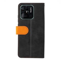 Kryty na mobil | Peňaženkové puzdro Stitching čierno-oranžové – Xiaomi Redmi 10C | Kryty na mobil