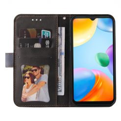Kryty na mobil | Peňaženkové puzdro Stitching čierno-sivé – Xiaomi Redmi 10C | Kryty na mobil