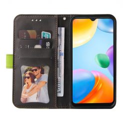 Kryty na mobil | Peňaženkové puzdro Stitching čierno-zelené – Xiaomi Redmi 10C | Kryty na mobil