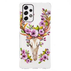 Kryty na mobil | Zadný svietiaci kryt Luminous Pattern Jeleň a kvety – Samsung Galaxy A53 5G | Kryty na mobil