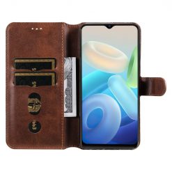 Kryty na mobil | Peňaženkové puzdro Classic Leather case hnedé – Vivo Y55 5G | Kryty na mobil