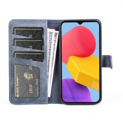 Kryty na mobil | Peňaženkové puzdro Dual Wavy Case modré – Samsung Galaxy M13 | Kryty na mobil