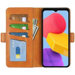 Kryty na mobil | Peňaženkové puzdro Magnetic fresh case hnedé – Samsung Galaxy M13 | Kryty na mobil