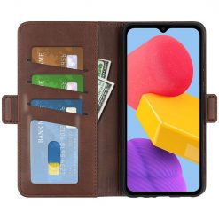 Kryty na mobil | Peňaženkové puzdro Magnetic fresh case tmavohnedé – Samsung Galaxy M13 | Kryty na mobil