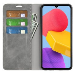 Kryty na mobil | Peňaženkové puzdro Posh magnetic case sivé – Samsung Galaxy M13 | Kryty na mobil
