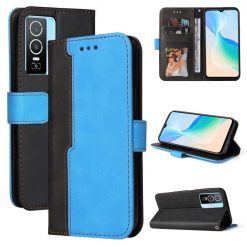 Peňaženkové puzdro Stitching čierno-modré – Vivo Y76 5G | Kryty na mobil Kryty na mobil | Peňaženkové puzdro Stitching čierno-modré – Vivo Y76 5G | Kryty na mobil