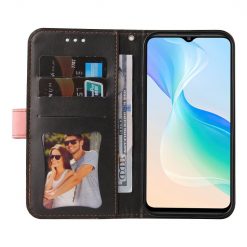 Peňaženkové puzdro Stitching čierno-ružové – Vivo Y76 5G | Kryty na mobil Kryty na mobil | Peňaženkové puzdro Stitching čierno-ružové – Vivo Y76 5G | Kryty na mobil