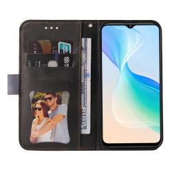 Peňaženkové puzdro Stitching čierno-sivé – Vivo Y76 5G | Kryty na mobil Kryty na mobil | Peňaženkové puzdro Stitching čierno-sivé – Vivo Y76 5G | Kryty na mobil