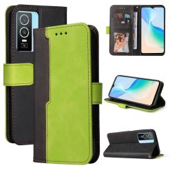Kryty na mobil | Peňaženkové puzdro Stitching čierno-zelené – Vivo Y76 5G | Kryty na mobil
