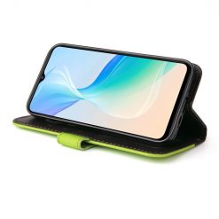 Kryty na mobil | Peňaženkové puzdro Stitching čierno-zelené – Vivo Y76 5G | Kryty na mobil