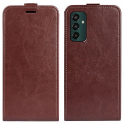 Kryty na mobil | Vyklápacie puzdro Vertical flip case hnedé – Samsung Galaxy M13 | Kryty na mobil