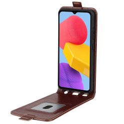 Kryty na mobil | Vyklápacie puzdro Vertical flip case hnedé – Samsung Galaxy M13 | Kryty na mobil