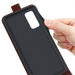 Kryty na mobil | Vyklápacie puzdro Vertical flip case hnedé – Samsung Galaxy M13 | Kryty na mobil