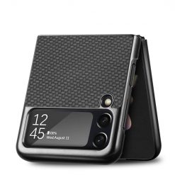 Kryty na mobil | Kryt Cross Pattern Slim čierny – Samsung Galaxy Z Flip 4 | Kryty na mobil