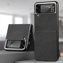 Kryty na mobil | Kryt Cross Pattern Slim čierny – Samsung Galaxy Z Flip 4 | Kryty na mobil