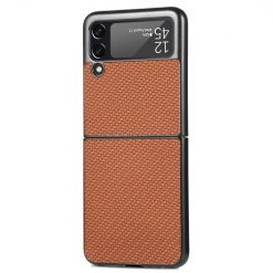 Kryty na mobil | Kryt Cross Pattern Slim hnedý – Samsung Galaxy Z Flip 4 | Kryty na mobil