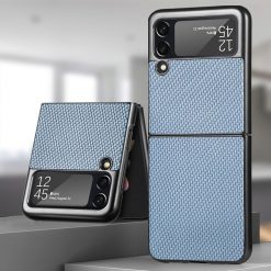 Kryty na mobil | Kryt Cross Pattern Slim modrý – Samsung Galaxy Z Flip 4 | Kryty na mobil