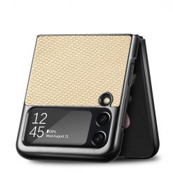 Kryt Cross Pattern Slim zlatý – Samsung Galaxy Z Flip 4 | Kryty na mobil Kryty na mobil | Kryt Cross Pattern Slim zlatý – Samsung Galaxy Z Flip 4 | Kryty na mobil