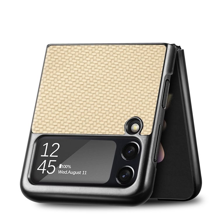 Kryt Cross Pattern Slim zlatý – Samsung Galaxy Z Flip 4 | Kryty na mobil Kryty na mobil | Kryt Cross Pattern Slim zlatý – Samsung Galaxy Z Flip 4 | Kryty na mobil
