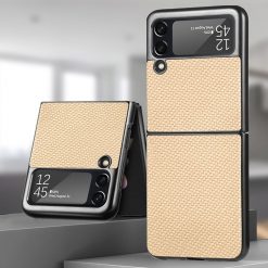 Kryt Cross Pattern Slim zlatý – Samsung Galaxy Z Flip 4 | Kryty na mobil Kryty na mobil | Kryt Cross Pattern Slim zlatý – Samsung Galaxy Z Flip 4 | Kryty na mobil