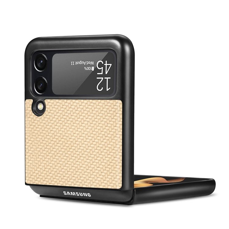 Kryt Cross Pattern Slim zlatý – Samsung Galaxy Z Flip 4 | Kryty na mobil Kryty na mobil | Kryt Cross Pattern Slim zlatý – Samsung Galaxy Z Flip 4 | Kryty na mobil